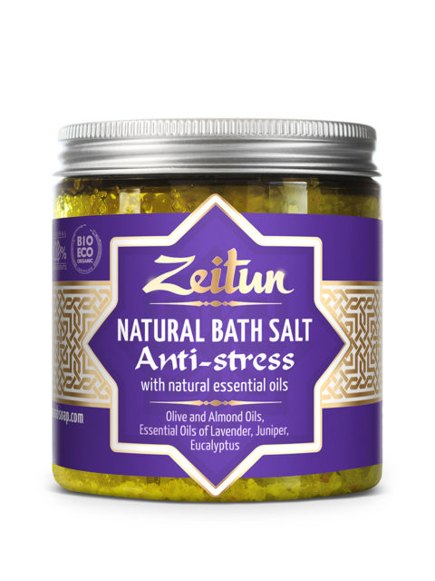 ZEITUN Ароматическая соль для ванн Антистресс с маслами лаванды
